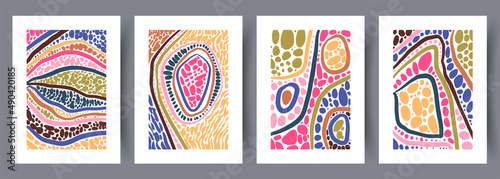 Printable wall art vector poster set vector. Vector illustrationPrintable wall art vector poster set. Hand drawn minimalism design for scandinavian interior.