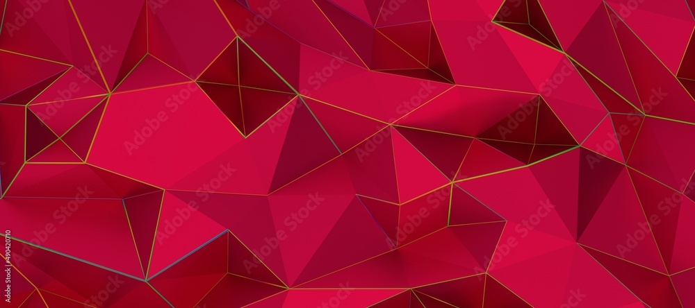 Low poly triangle posters, modern concept pink Low poly triangle posters, modern concept pink