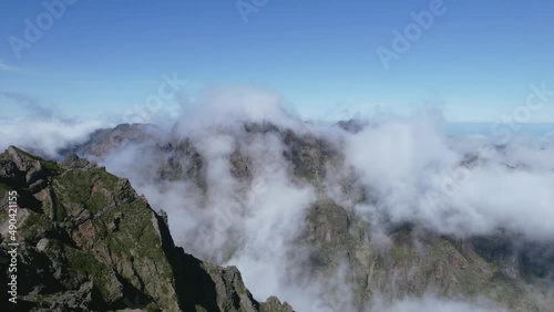 Flying Through Clouds Above Mountain Tops Paradise Heaven Eternity Creation Mountain Range Hour High Peaks Wonderful Inspiring Natural Landscape 4K