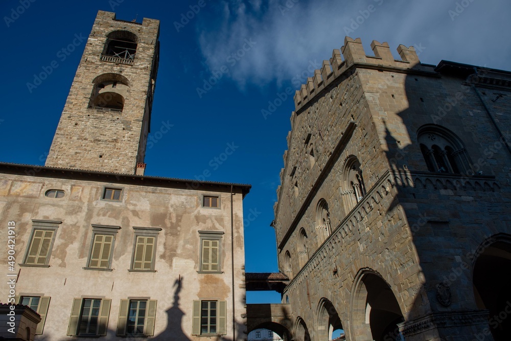 Historical monuments of the city of Bergamo.
