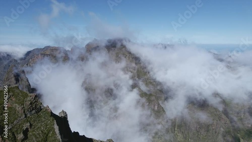Flying Through Clouds Above Mountain Tops Paradise Heaven Eternity Creation Mountain Range Hour High Peaks Wonderful Inspiring Natural Landscape 4K