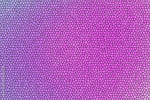 Saturated gradient magenta and violet stained glass, divided into small particles