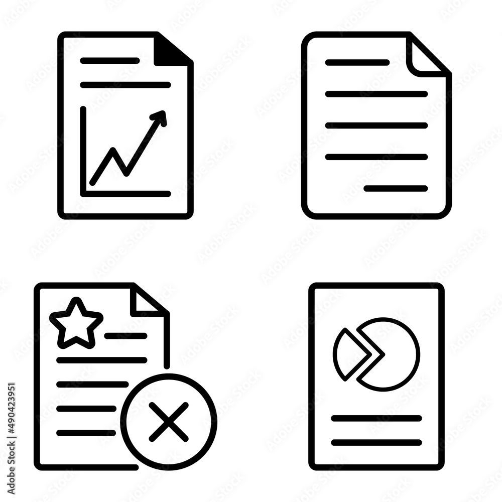 Docs1-2 Flat Icon Set Isolated On White Background Docs1-2 Flat Icon Set Isolated On White Background