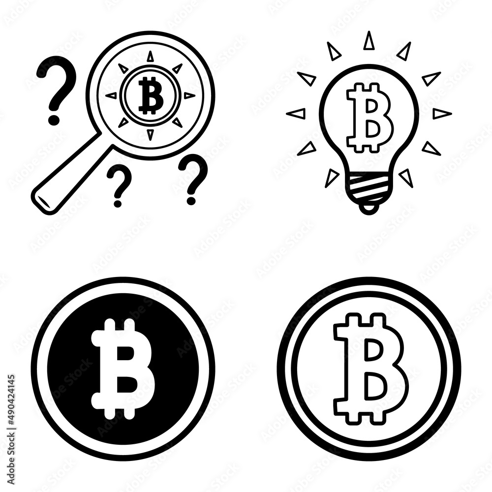 Bitcoins1-2 Flat Icon Set Isolated On White Background Bitcoins1-2 Flat Icon Set Isolated On White Background