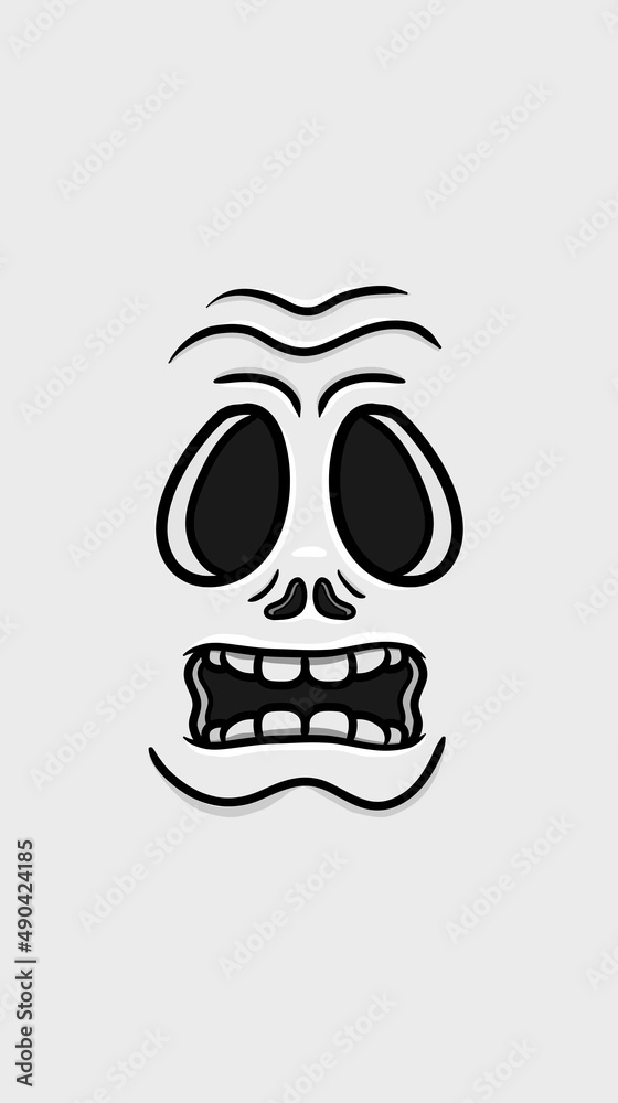 Vector Illustration Mascot cartoon character of Skeleton Face For Background and Wallpaper. Suitable for Wallpaper Smartphone, background, Flag, t-shirt and Other product. Vector Illustration Mascot cartoon character of Skeleton Face For Background and Wallpaper. Suitable for Wallpaper Smartphone, background, Flag, t-shirt and Other product.