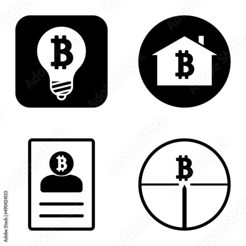 Bitcoins1-2 Flat Icon Set Isolated On White Background