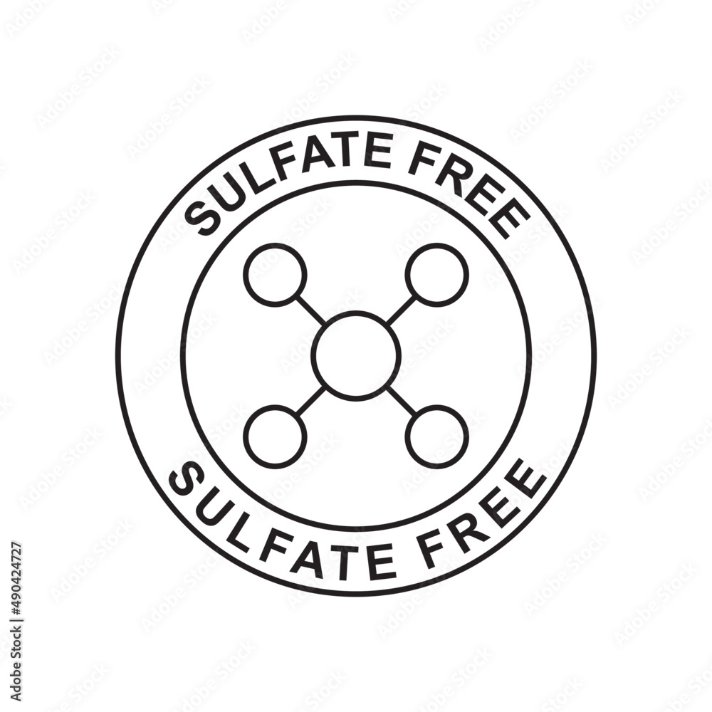 Sulfate free icon in black line style icon, style isolated on white background Sulfate free icon in black line style icon, style isolated on white background