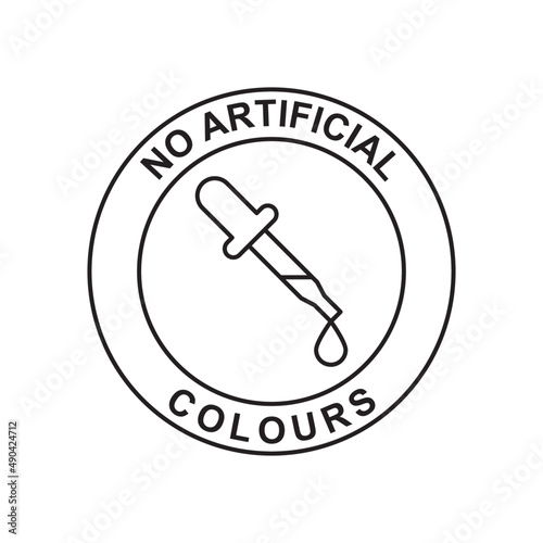 No artificial colours label icon in black line style icon, style isolated on white background photo