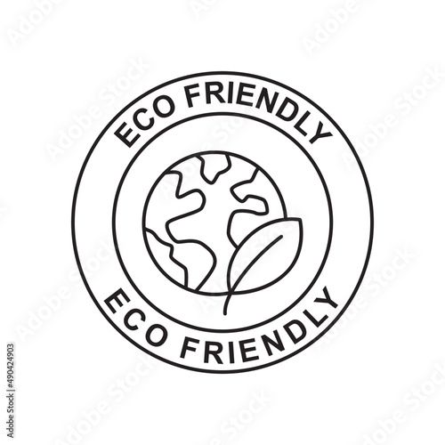 Eco friendly icon in black line style icon, style isolated on white background