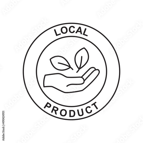 local product label icon in black line style icon, style isolated on white background