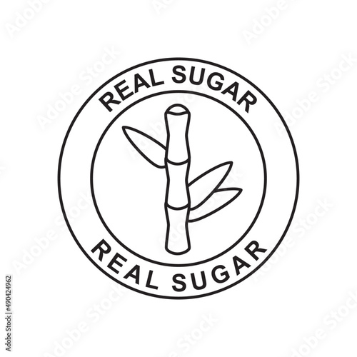 Real sugar label icon in black line style icon, style isolated on white background