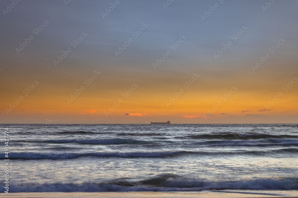 Orange glow sunrise seascape