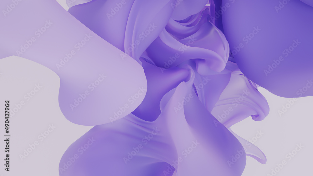 Abstract violet flying magic liquid cloth. Purple fashion background. Beautiful velvet wave. 3d rendering Abstract violet flying magic liquid cloth. Purple fashion background. Beautiful velvet wave. 3d rendering
