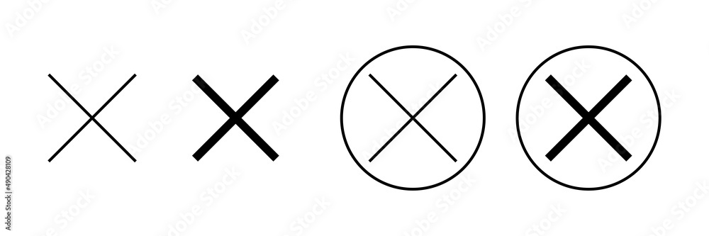 Close icons set. Delete sign and symbol. cross sign Close icons set. Delete sign and symbol. cross sign
