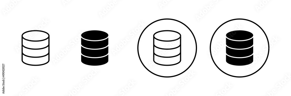 Database icons set. database sign and symbol Database icons set. database sign and symbol
