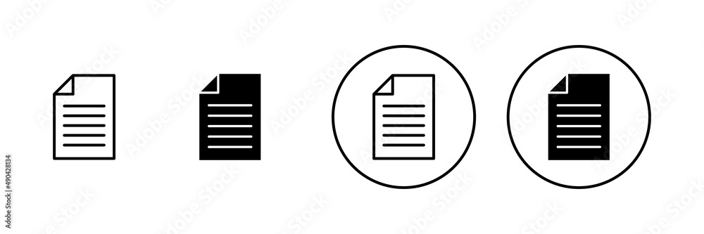 Document icons set. Paper sign and symbol. File Icon Document icons set. Paper sign and symbol. File Icon