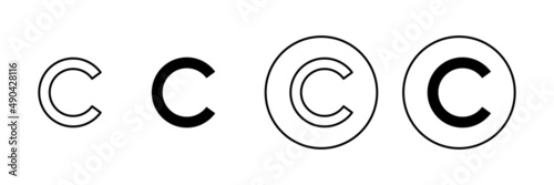 Copyright icons set. copyright sign and symbol