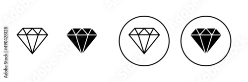 Diamond icons set. diamond gems sign and symbol