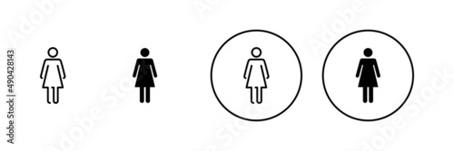Female icons set. woman sign and symbol