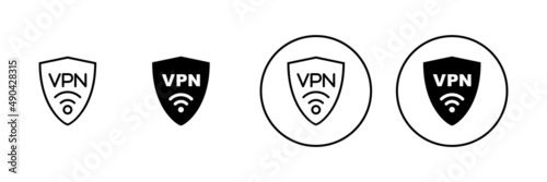 Vpn icons set. Private network sign and symbol. virtual private network icon.