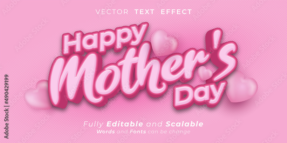 Realistic banner editable text Special happy mother's day