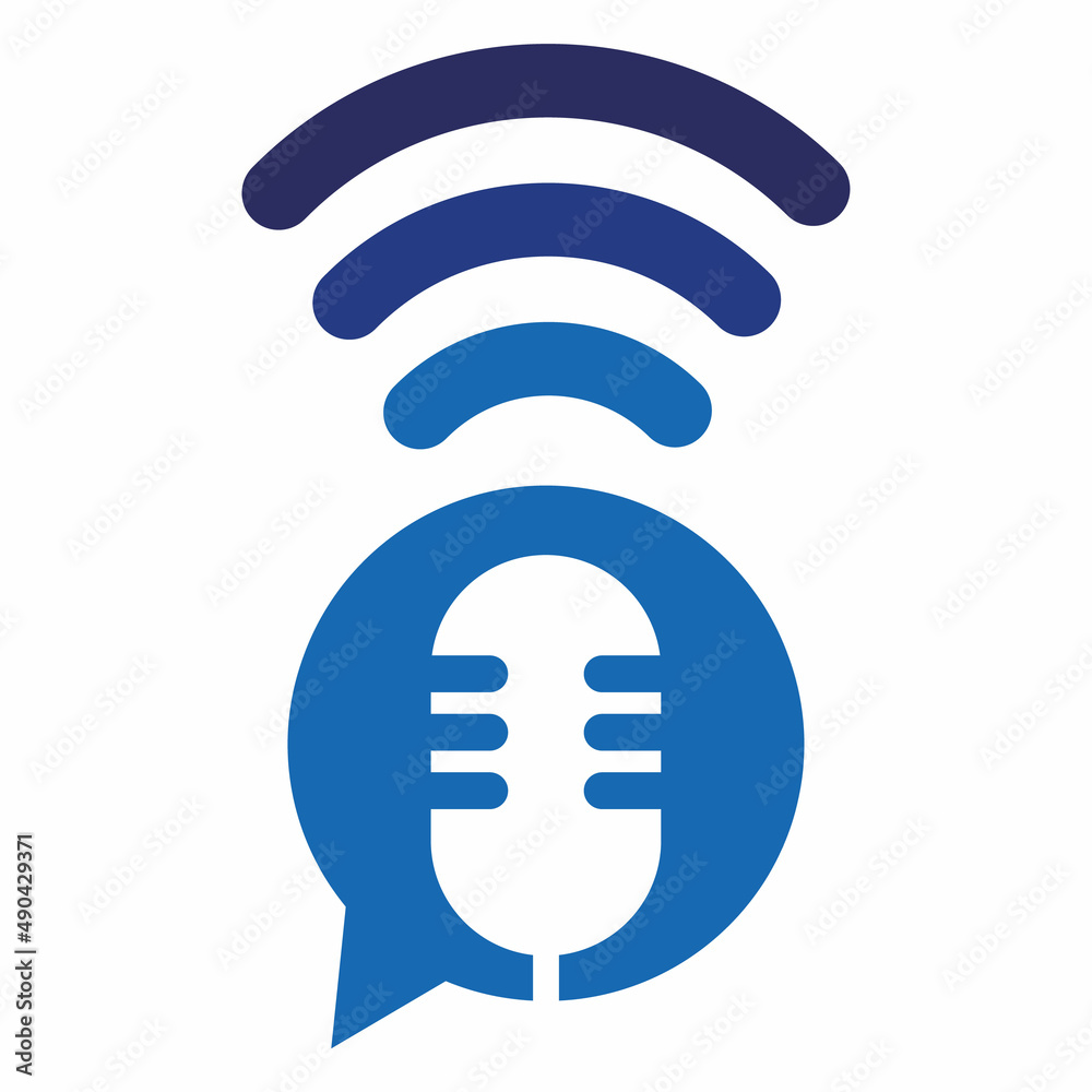 Wifi Podcast Icon Logo Design. Podcast logo design template. Wifi Podcast Icon Logo Design. Podcast logo design template.