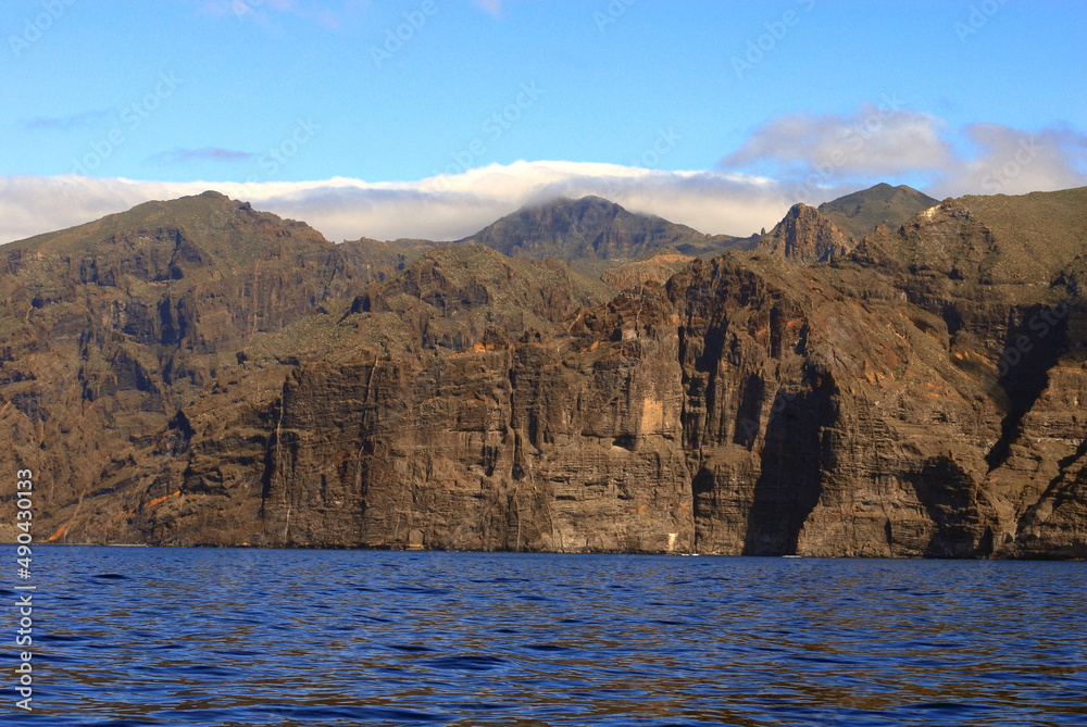 big mountains in ocean island in Tenerife Canary Islands