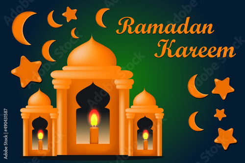 Ramadan Kareem banner background design illustration