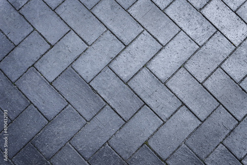 Close-up  Dark gray concrete paving slabs.