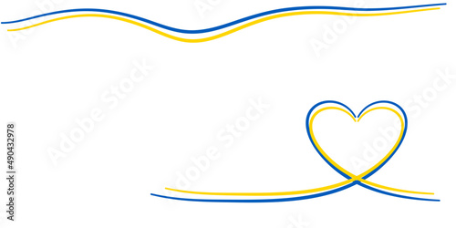 Niebieskie i żółte serce - kolory flagi Ukrainy.  Wsparcie dla Ukrainy. 