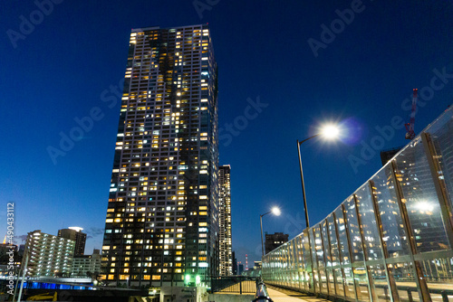 Night view of high-rise condominiums in Tokyo, Japan_74