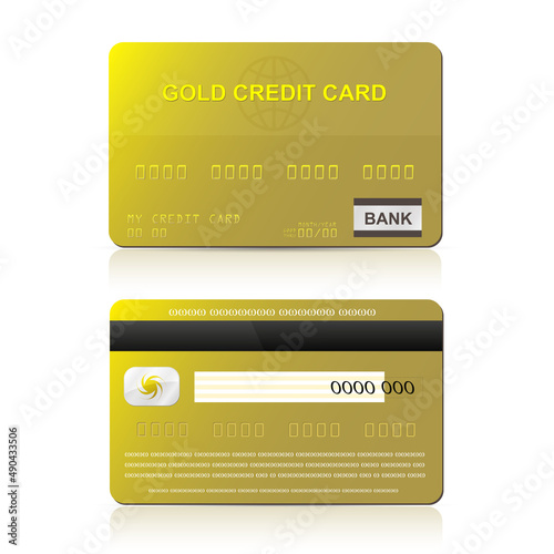 Credit card illustration isolated on white background