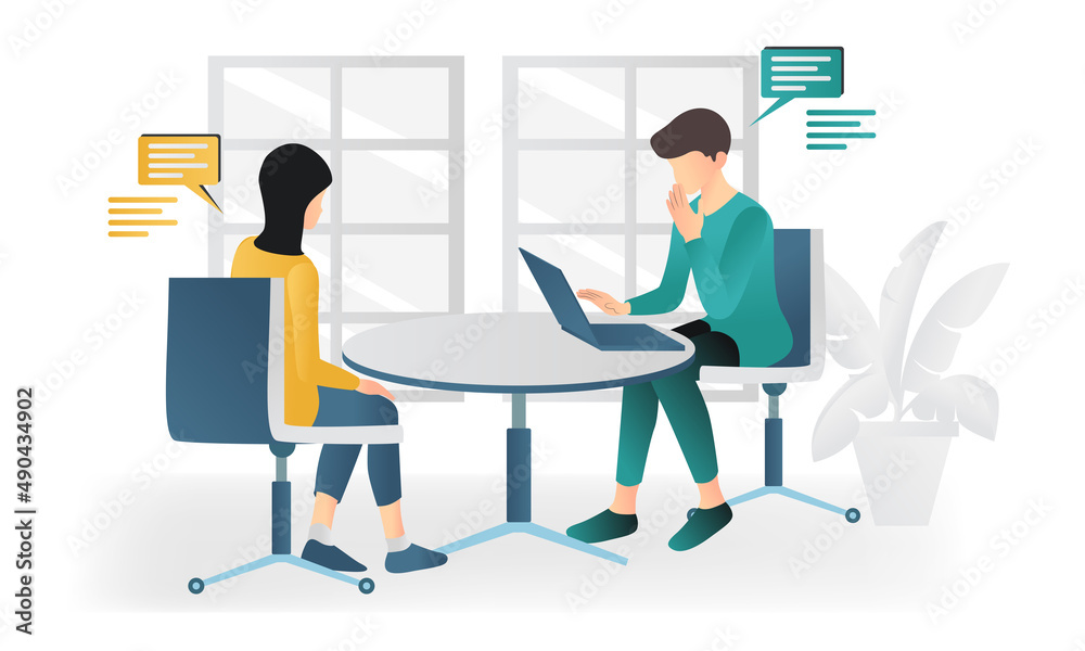 Obraz premium Isometric style illustration discussion of success and life journey