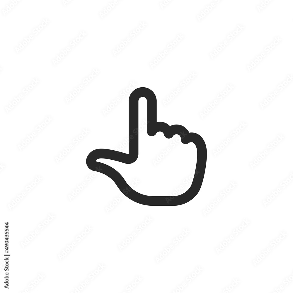Hand clicking icon. Finger pointer pictogram. Click tap vector symbol. Hand clicking icon. Finger pointer pictogram. Click tap vector symbol.