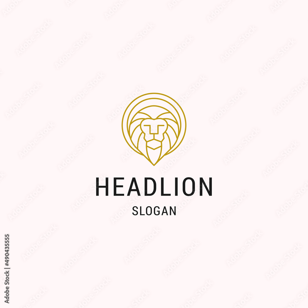 Head Lion logo vector illustration, emblem design.