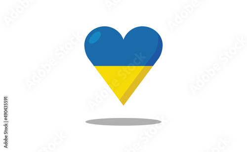 Ukraine flag inside a heart. Ukrainian symbol. Love.