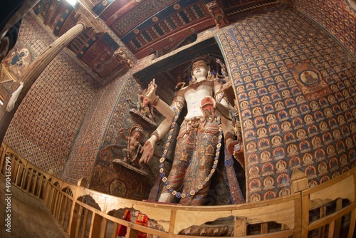 Large standing Buddha in Alchi Monastery or Alchi Gompa at Ladakh , India . photo