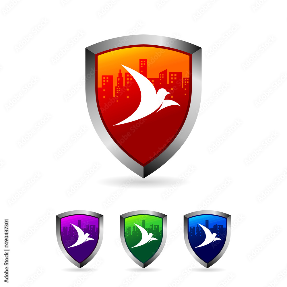 shield template with bird concept shield template with bird concept