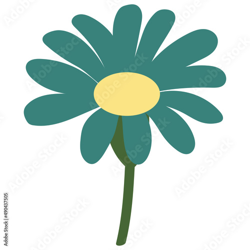 Blue flower vector illustration in flat color design © CrafteryCo.