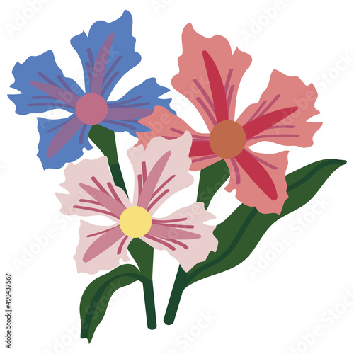 Wallpaper Mural Colorful flowers vector illustration in flat color design Torontodigital.ca