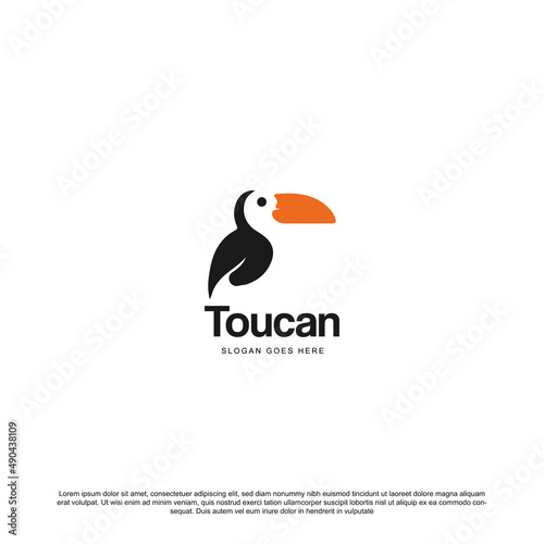 Exotic toucan bird animal logo icon symbol template vector.