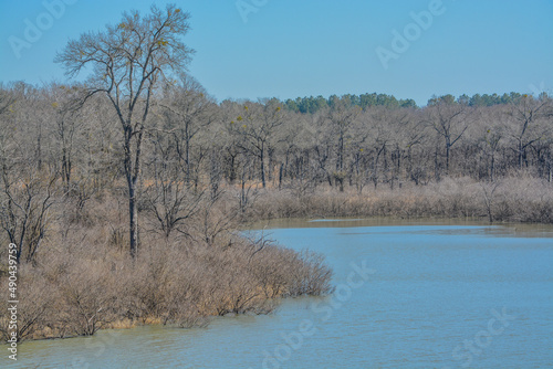 Tableau sur toile The view of Lake Hugo at Klamichi Park Recreation Area in Sawyer, Oklahoma
