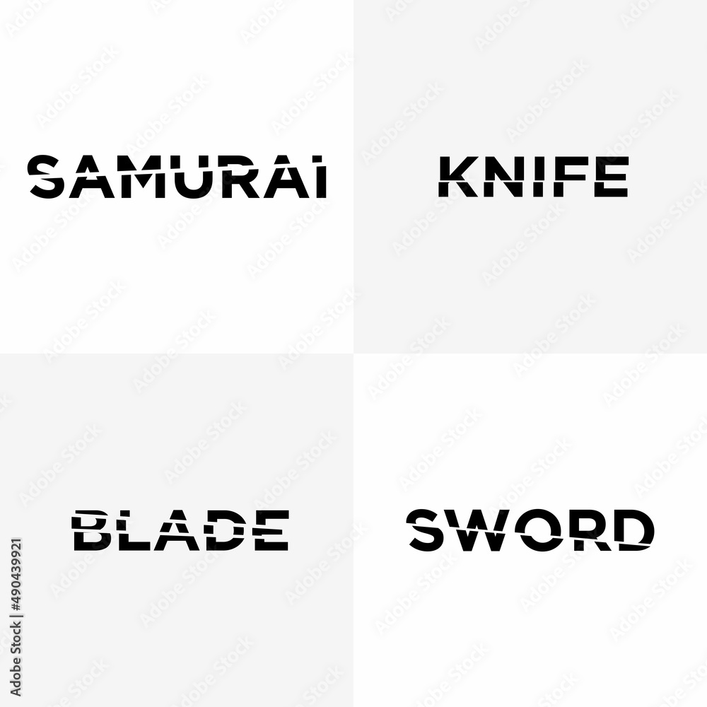 sword samurai knife blade lettering, with slash effect set on isolated background
sword samurai knife blade lettering, with slash effect set on isolated background
