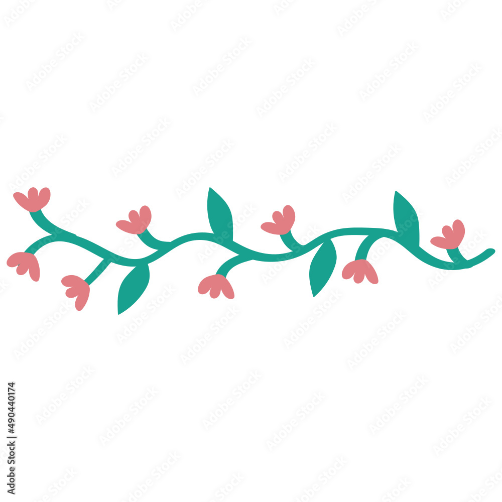 Colorful flowers ornament vector illustration in flat color design