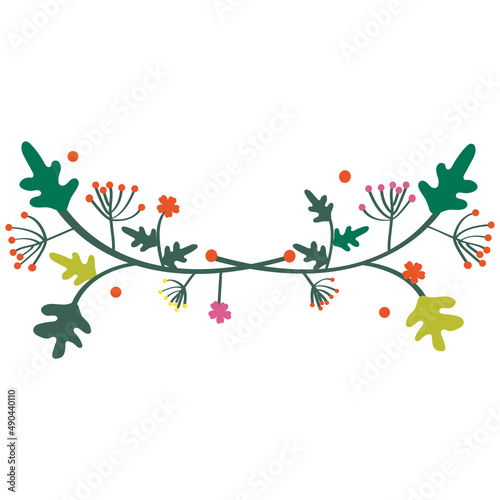 Wallpaper Mural Colorful flowers ornament vector illustration in flat color design Torontodigital.ca