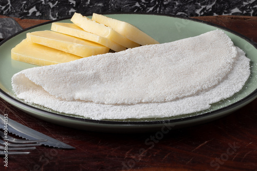 Delicious Brazilian tapioca with cheese.