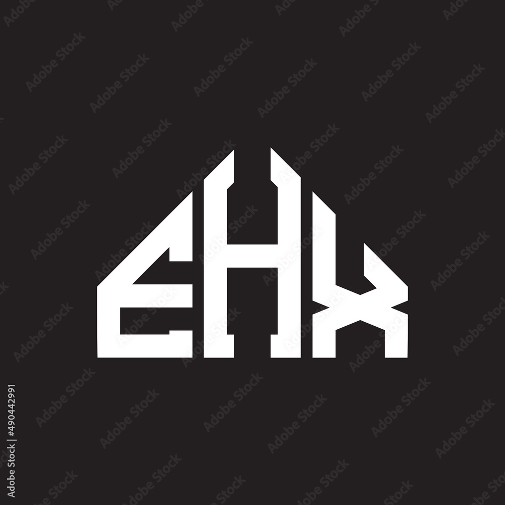 EHX letter logo design on black background. EHX creative initials letter logo concept. EHX letter design.