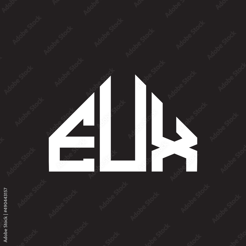EUX letter logo design on black background. EUX creative initials letter logo concept. EUX letter design.EUX letter logo design on black background. EUX creative initials letter logo concept. 