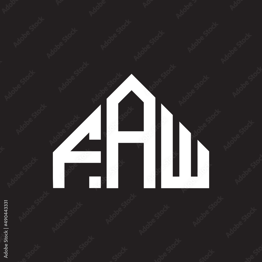 FAW letter logo design on black background. FAW creative initials letter logo concept. FAW letter design. FAW letter logo design on black background. FAW creative initials letter logo concept. FAW letter design.