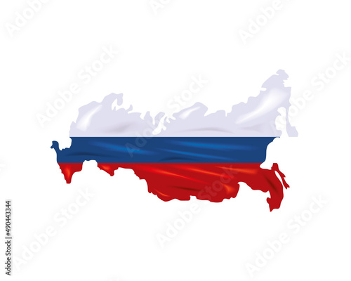 map and flag russia photo